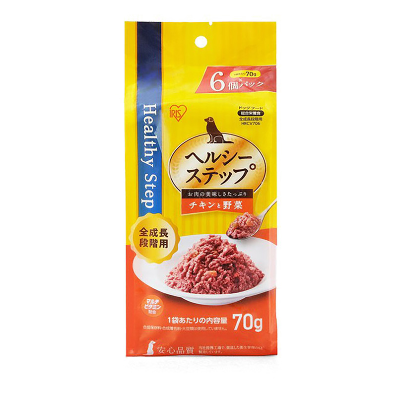 ヘルシーステップレトルト チキンと野菜70g×6P 全成長段階用