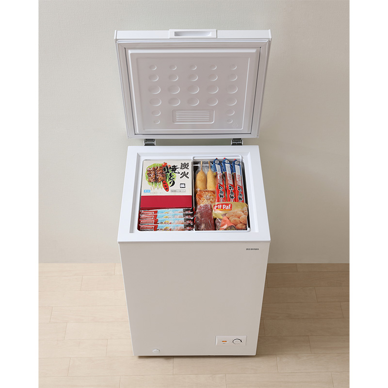 【お取り寄せ商品】100L 上開き冷凍庫 ICSD-10C-W ホワイト