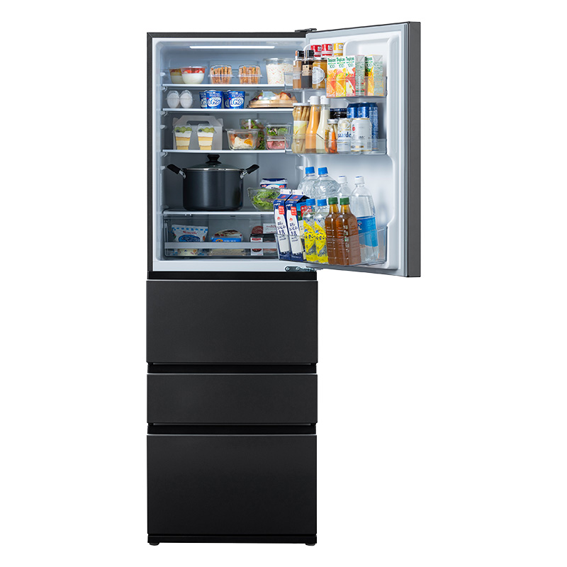 【お取り寄せ商品】371L 4ドア冷蔵庫 IRSN-37A-B ブラック