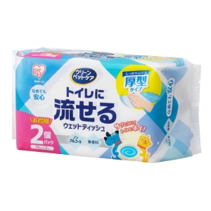 クリーンペットケア トイレに流せるウェットティッシュ 72枚×2P NPWT-2P