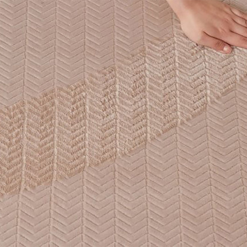 ラ・クッションラグ フレンチヘリンボーン 極厚 ベージュ 2畳(185×185cm)