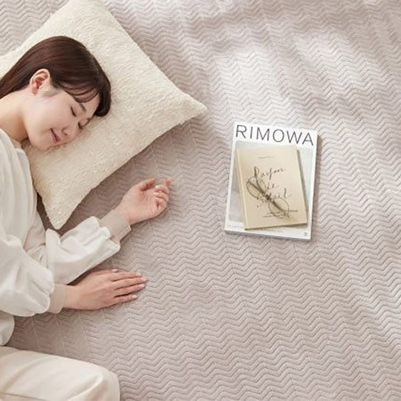 ラ・クッションラグ フレンチヘリンボーン 極厚 ベージュ 2畳(185×185cm)