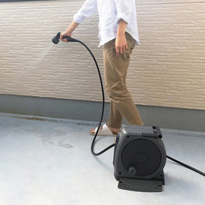 フルカバーホースリールJET 10M FHJ-10 ダークグレー｜ブラック