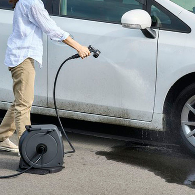 フルカバーホースリールJET 15M FHJ-15 ダークグレー｜ブラック