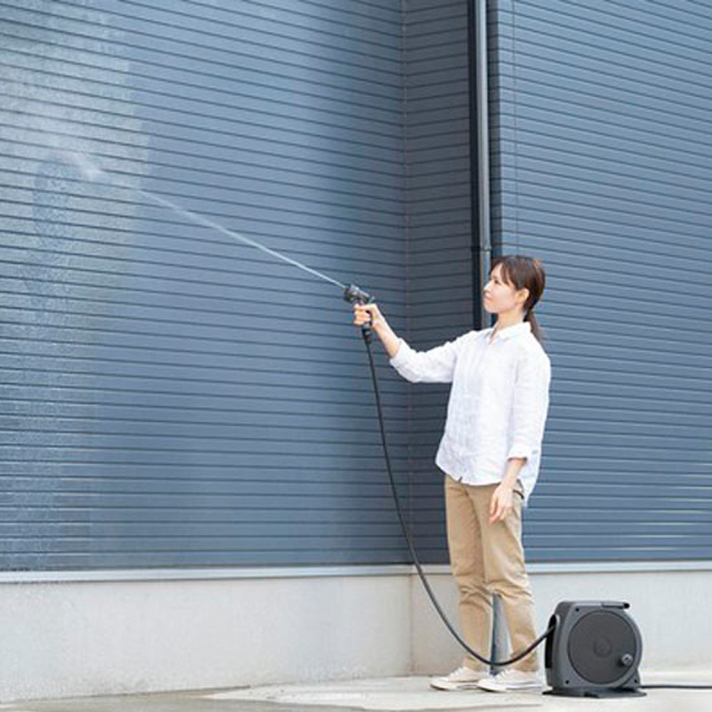 フルカバーホースリールJET 15M FHJ-15 ダークグレー｜ブラック