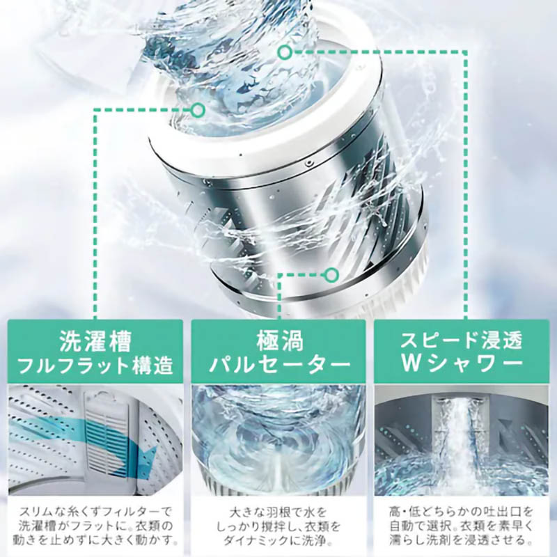 【お取り寄せ商品】10kg インバーター全自動洗濯機 OSH 4連タンク TCW-100A02-W ホワイト