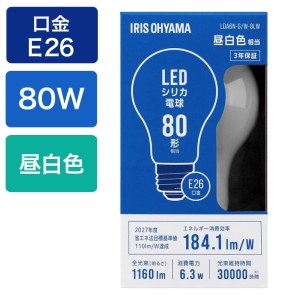 【お取り寄せ商品】LEDシリカ電球 E26 80W相当 昼白色 LDA6N-G｜W-8LW