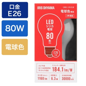 【お取り寄せ商品】LEDシリカ電球 E26 80W相当 電球色 LDA6L-G｜W-8LW