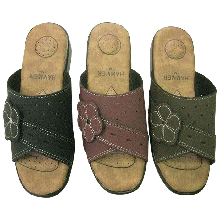 軽量サンダルレディース61724 M-L ブラック-ブラウン-パープル