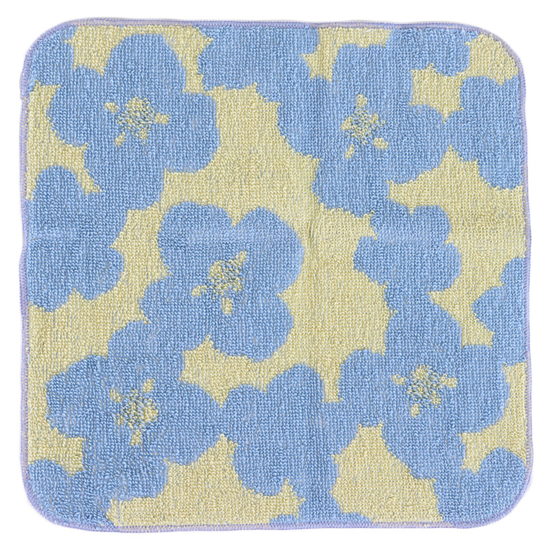 婦人 今治ミニタオルハンカチ 20×20cm 花柄 イエロー