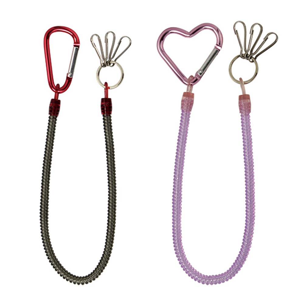 スパイラルキーチェーン ロング 赤