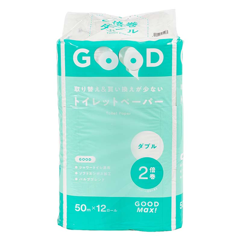 取り替え＆買い換えが少ない トイレットペーパー 2倍巻 ダブル 50m×12ロール入