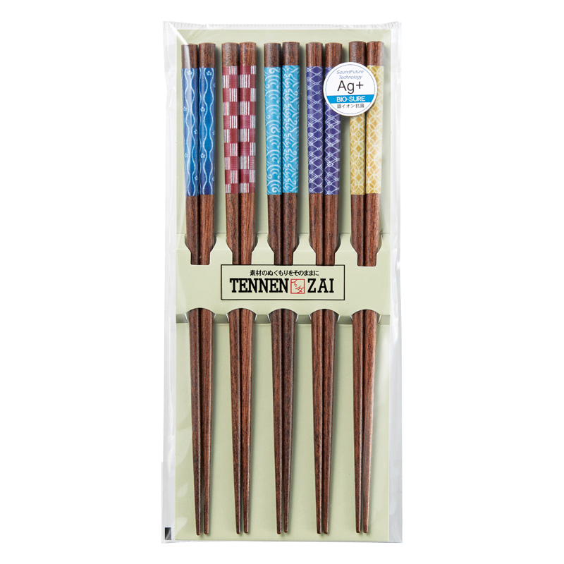 客用箸 かすみ文様 23cm 5膳組