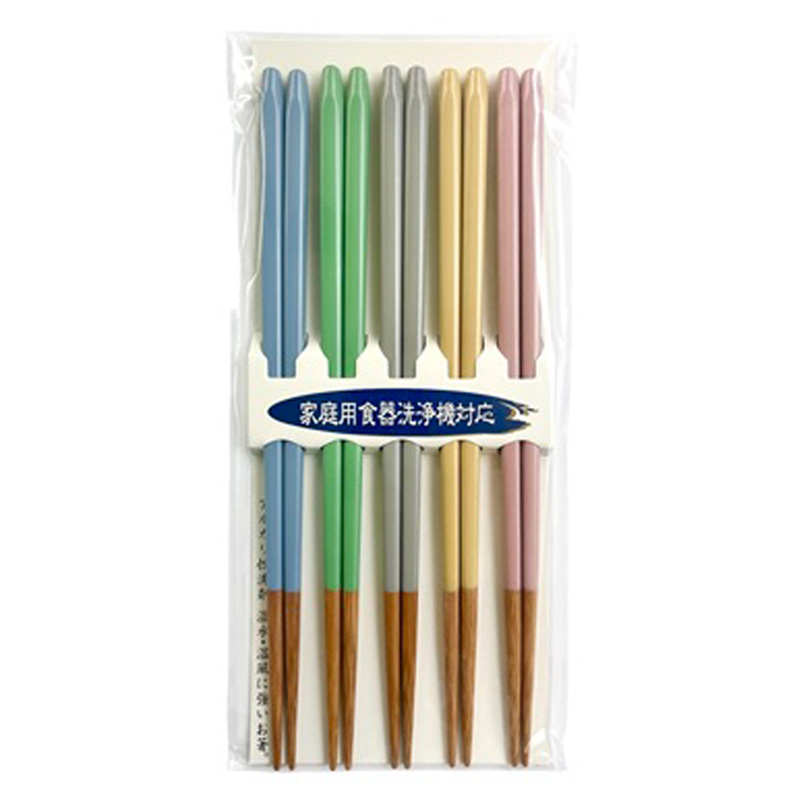 客用箸 食洗箸 キャンパス 若狭塗 23cm 5善組
