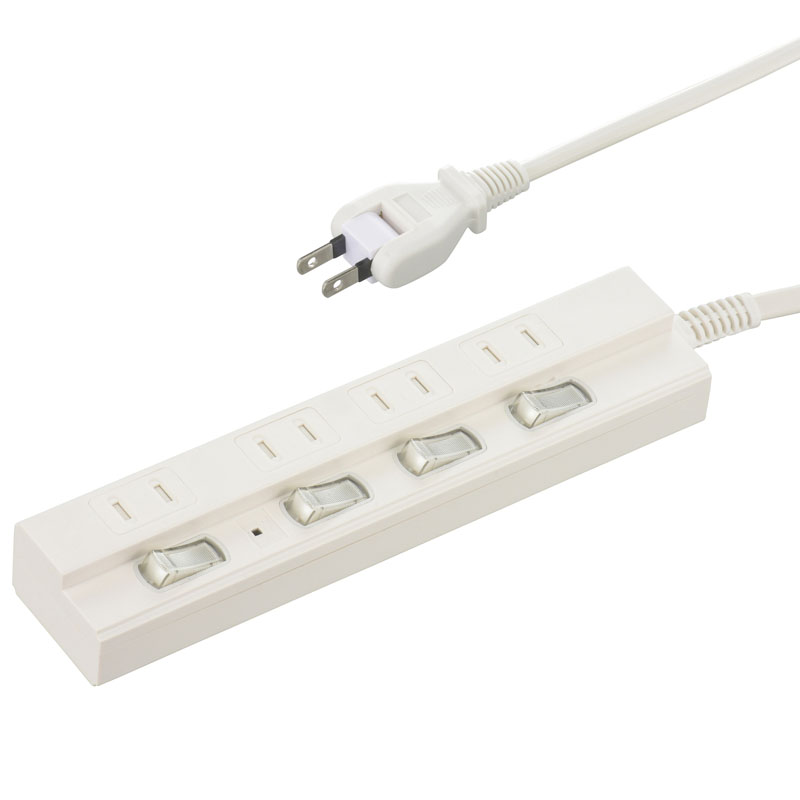 雷ガード 4口 節電タップ2m HS-T0402K7092