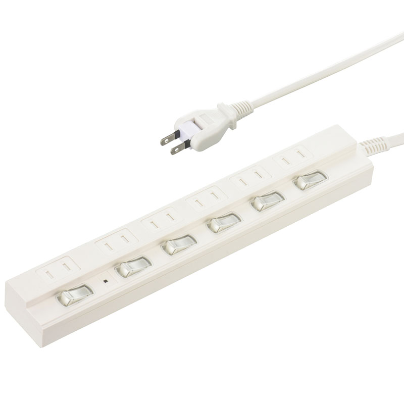 雷ガード 6口 節電タップ1m HS-T0601K7092
