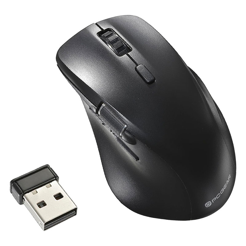 PCGEAR静音ワイヤレスマウス Bluetooth 2.4GHz ブラック PC-SMBWM10(K)