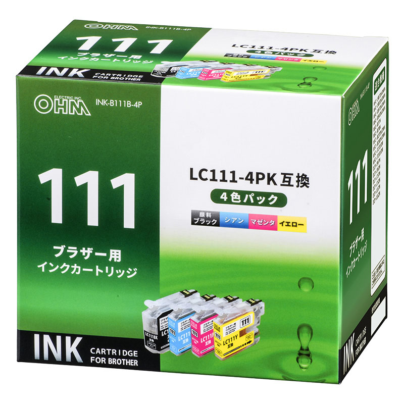 ブラザー互換インク LC111-4PK 4色入 2個セット INK-B111B-4P