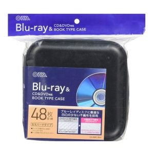 Blu-ray＆CD＆DVD対応ブックタイプケース セミハード 48枚収納 ブラック OA-RBRC48-K