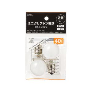 ミニクリプトン電球40W形ホワイト2個パック