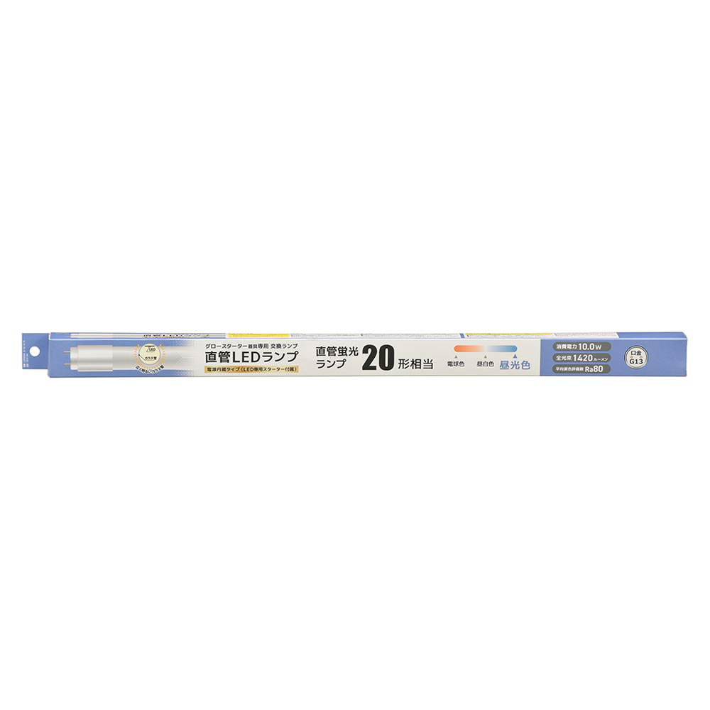 直管LEDランプ 20形相当 昼光色 グロースターター器具専用 片側給電仕様 LDF20SS・D|10|14 7C