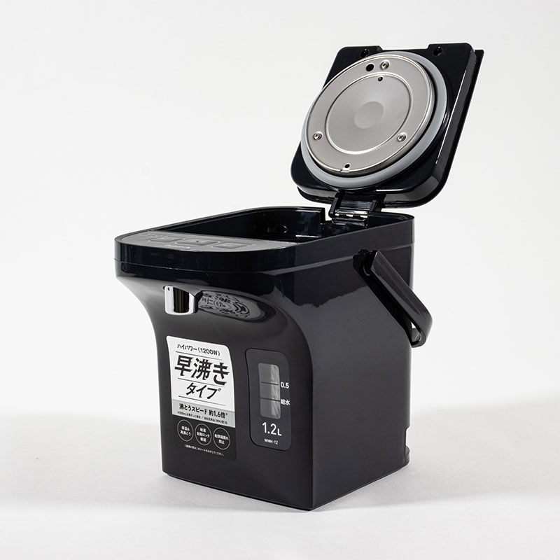 電動給湯ポット 早沸きタイプ 1.2L ブラック WMM-12B