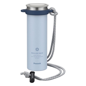 ミニアイスパック ストラップ付 シリコーン氷のうタイプ 保冷専用 アイスブルー