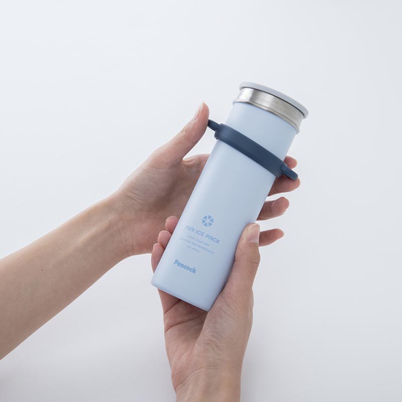 ミニアイスパック ストラップ付 シリコーン氷のうタイプ 保冷専用 アイスブルー