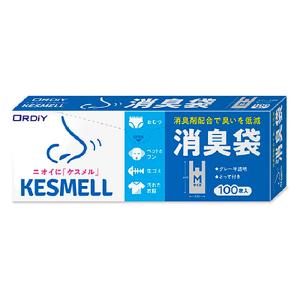 KESMELL消臭袋 100枚 グレー半透明