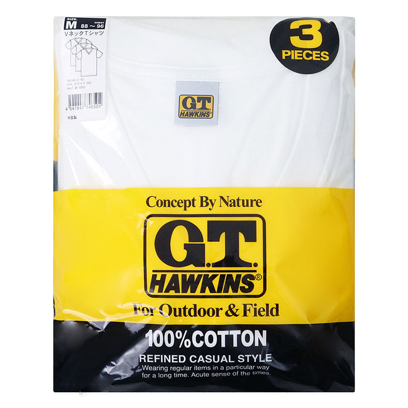 G.T.HAWKINS メンズクルーネックTシャツ 3枚組 ホワイト