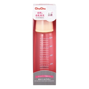 チュチュ スリムタイプ 耐熱ガラス哺乳びん 240ml