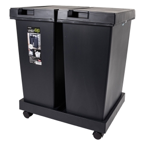 【お取り寄せ商品】ユニード 分別台座付 フリップオープン 2個セット(33L×2)チャコールブラック