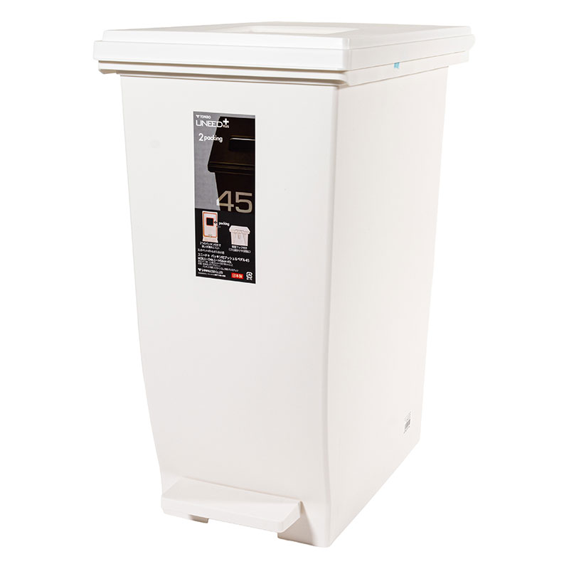 【お取り寄せ商品】ユニード＋ パッキン付 プッシュ＆ペダル 45L ホワイト