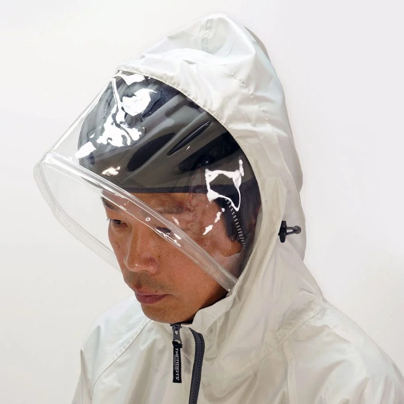 ヘルメット対応 リュックが背負えるレインウェア 上下セット LLサイズ