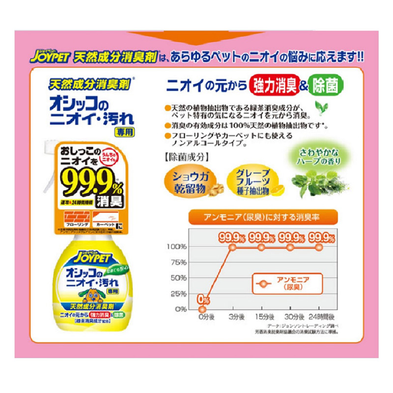天然成分消臭剤 オシッコのニオイ・汚れ専用 本体 270mL
