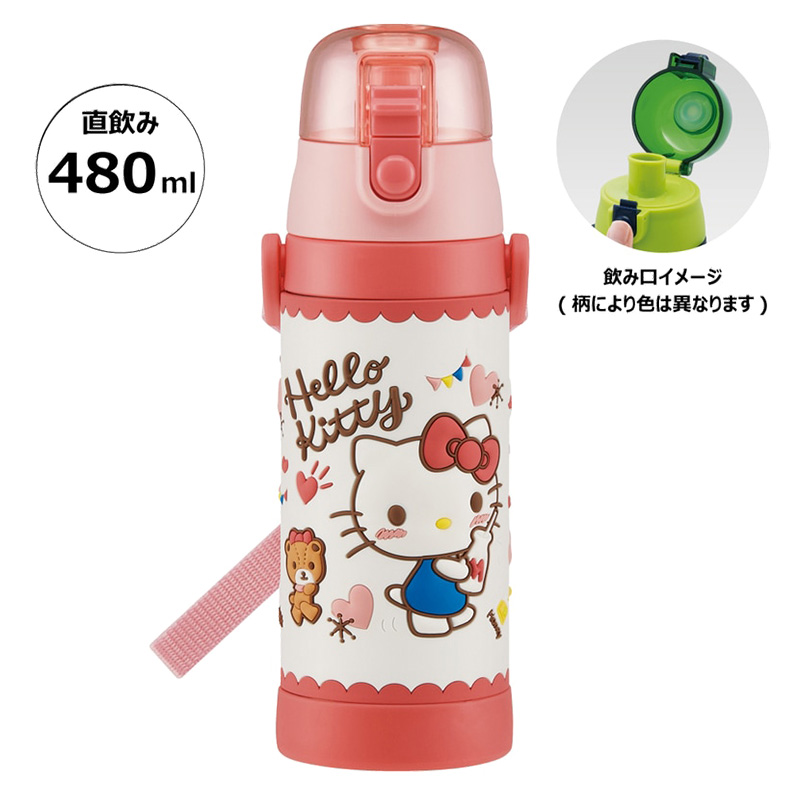 3D ダイレクト ステンレスボトル 480ml キティ おやつタイム