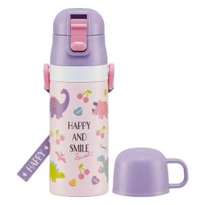 【お取り寄せ商品】2WAYステンレスボトル 400ml｜350ml ハッピー＆スマイル
