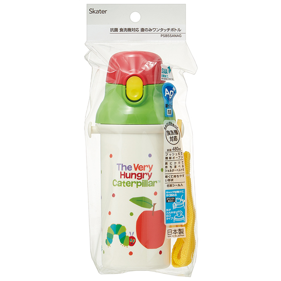 【お取り寄せ商品】抗菌直飲プラボトル 480ml はらぺこあおむし