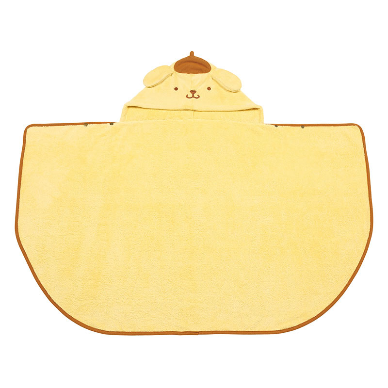 ●吸水速乾フード付きバスポンチョ ポムポムプリン 108×92cm