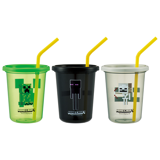 【お取り寄せ商品】ストロー付タンブラー 320ml 3個セット マインクラフト