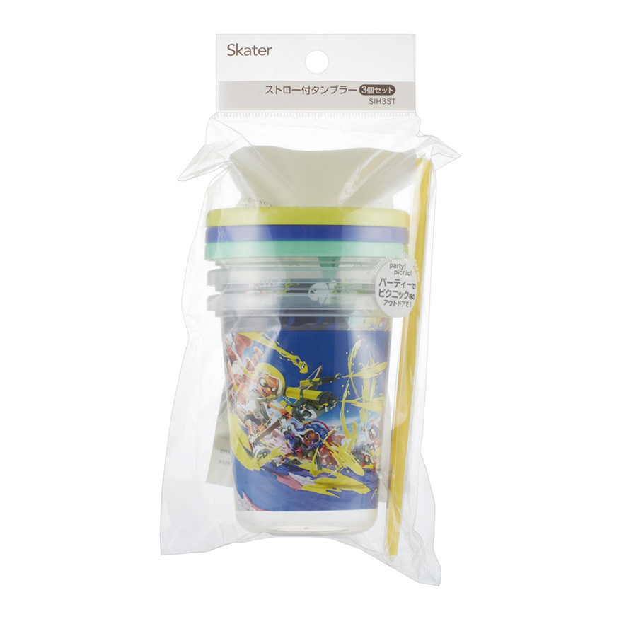 【お取り寄せ商品】ストロー付タンブラー 320ml 3個セット スプラトゥーン3