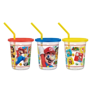 【お取り寄せ商品】ストロー付タンブラー 320ml 3個セット スーパーマリオ23