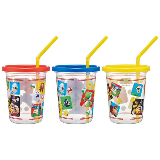 【お取り寄せ商品】ストロー付タンブラー 320ml 3個セット スーパーマリオ23