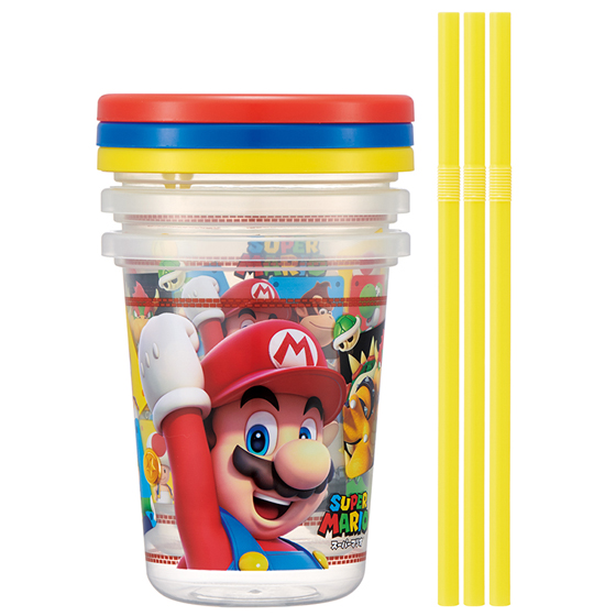 【お取り寄せ商品】ストロー付タンブラー 320ml 3個セット スーパーマリオ23
