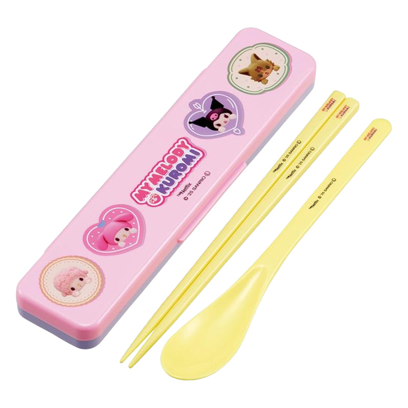 【お取り寄せ商品】音が鳴らないコンビセット 箸18cm・スプーン マイメロ＆クロミ