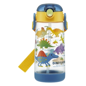 【お取り寄せ商品】ワンプッシュストローボトル 480ml ディノサウルス