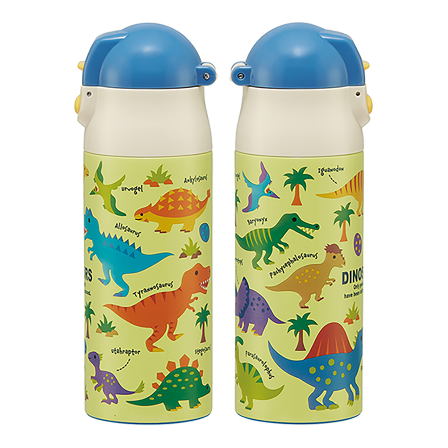 【お取り寄せ商品】超軽量ワンプッシュ ステンレスボトル 360ml ディノサウルス