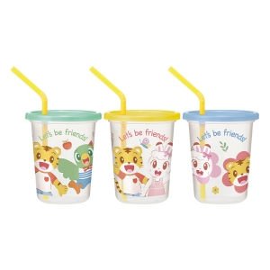 【お取り寄せ商品】ストロー付タンブラー 320ml 3個セット しまじろう23