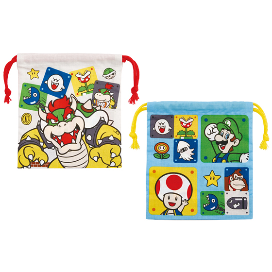 【お取り寄せ商品】マチ付き巾着 2枚組セット スーパーマリオ23