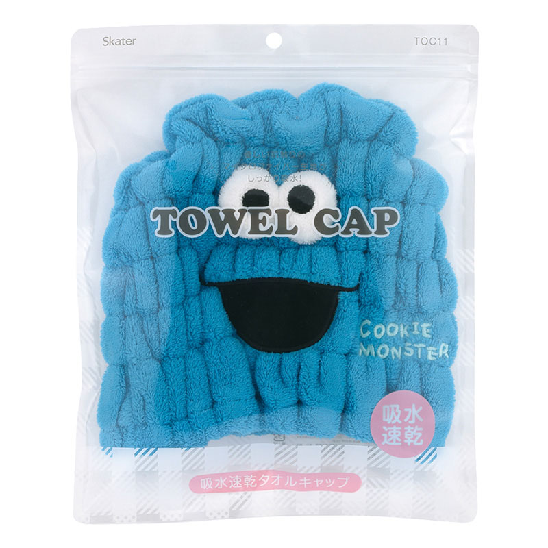 ●吸水速乾タオルキャップ クッキーモンスター 23×17cm